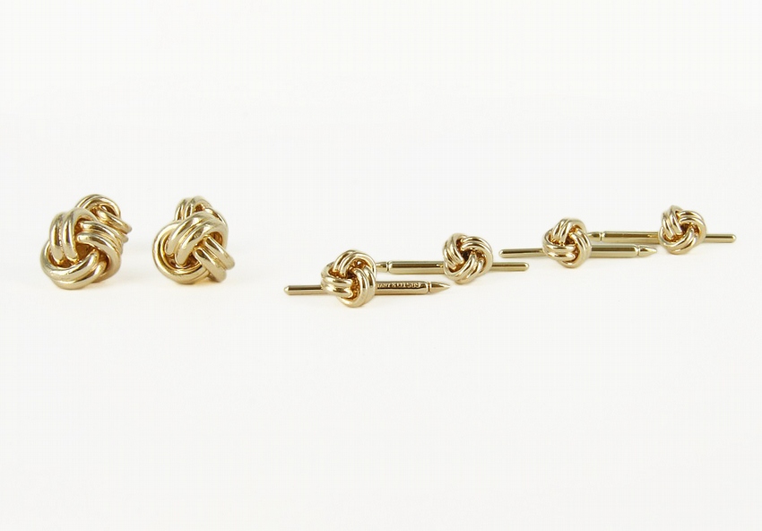 14kt Yellow Gold Tiffany & Co Love Knot Cufflink Set – CollectorsNet