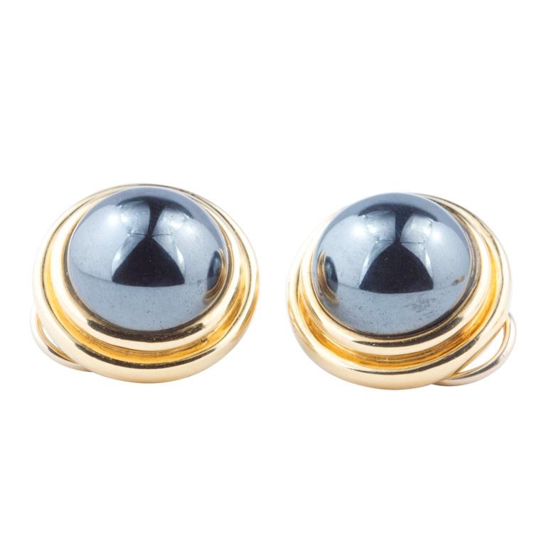 Tiffany Hematite Gold Earrings – CollectorsNet